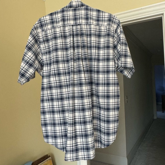 Nautica Short Sleeve Poplin Button Down Shirt Blue/White Plaid Men’s Size L - Picture 6 of 6